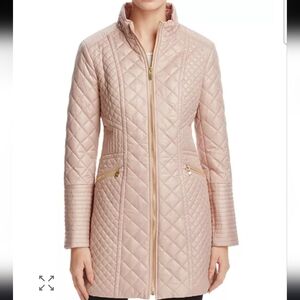 Via Spiga Diamond Quilted Coat Blush Pink Size Large